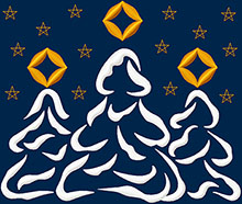 Three Pine Trees Machine Embroidery Design