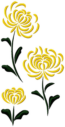 Japanese Chrysanthemums Set