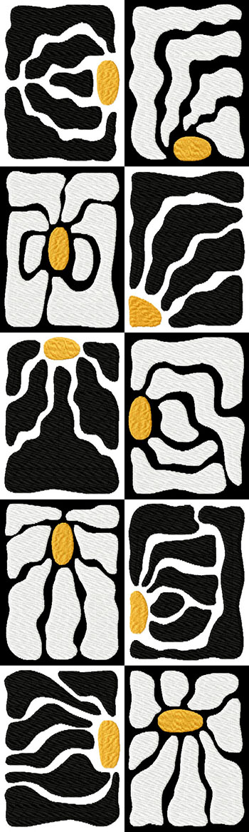 Art Nouveau Flower Block Set