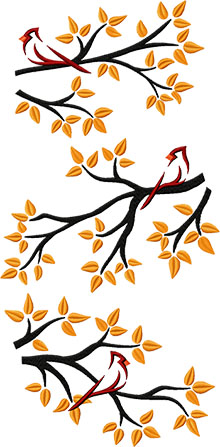 Cardinal Set Machine Embroidery Design
