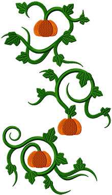 Pumpkin Vine Set Machine Embroidery Design