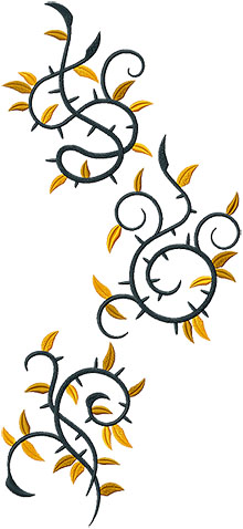 Thorned Vine Set Machine Embroidery Design