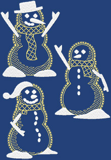 Snowmen Set Machine Embroidery Design