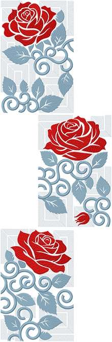 Lattice Rose Set Machine Embroidery Design