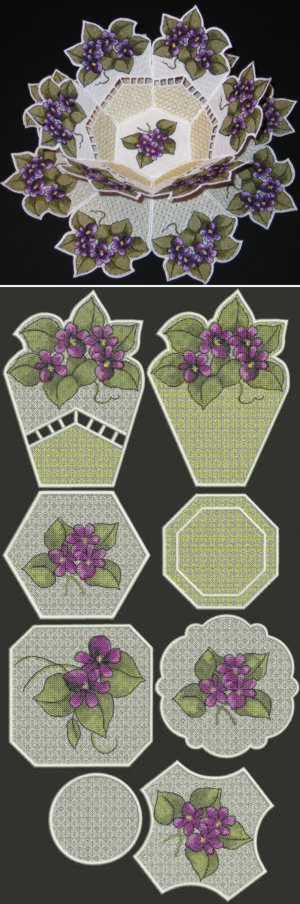 Violet Bowl and Doily Set