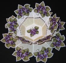 Violet Bowl and Doily Set