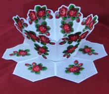 Organza Rose Trellis Bowl and Doily Set