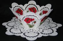 Poppy Meadow Bowl and Doily Set