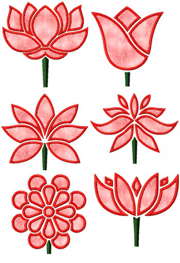 Advanced Embroidery Designs - Art Deco Flower Applique Set