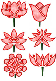 Art Deco Flower Applique Set