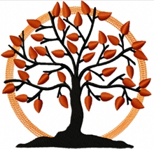 Sunset Tree Machine Embroidery Design