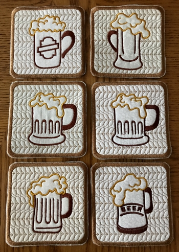 Beer Coasters In-the-Hoop (ITH)