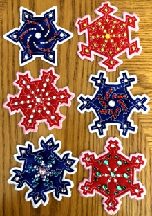 Crystal Snowflakes In-the-Hoop Set (ITH) Set of 6 Machine Embroidery Designs