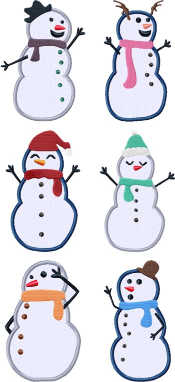 Snowmen Applique Set