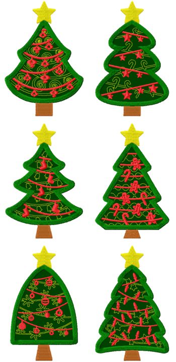 Christmas Tree Applique Set