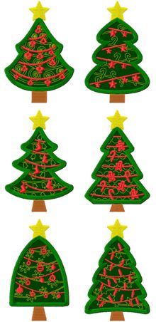 Christmas Tree Applique Set