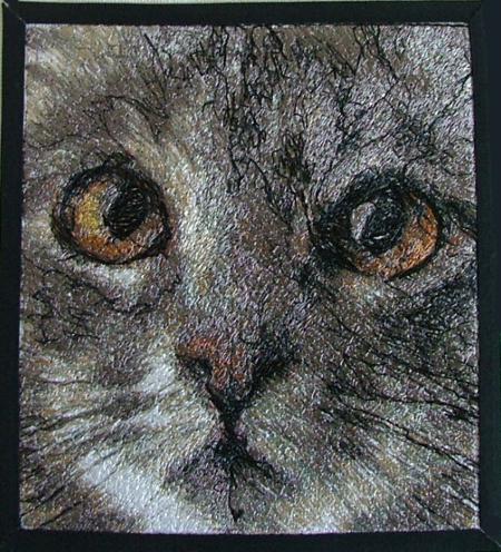 Cat Eyes Machine Embroidery File Design for Plush 7 Sizes 