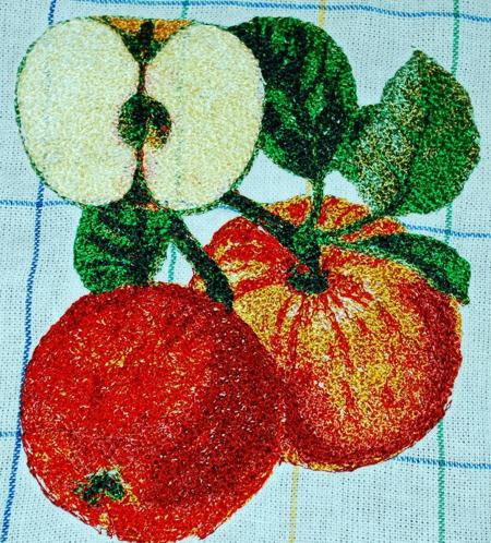 Apple branch machine embroidery design