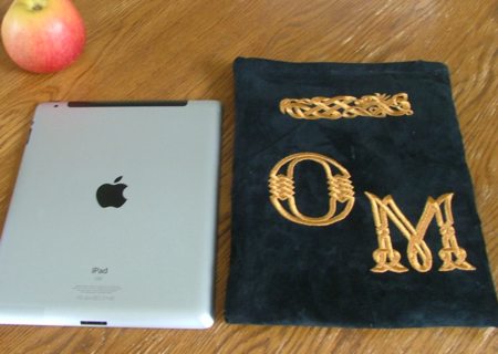Suede iPad Case with Embroidery image 1