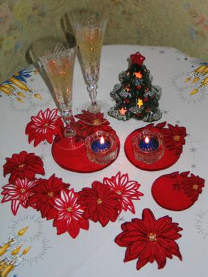 3D Poinsettia Applique and Doily Set image 6