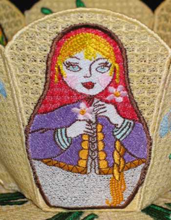 Russian Doll Bowl with Snowdrop Doily image 5