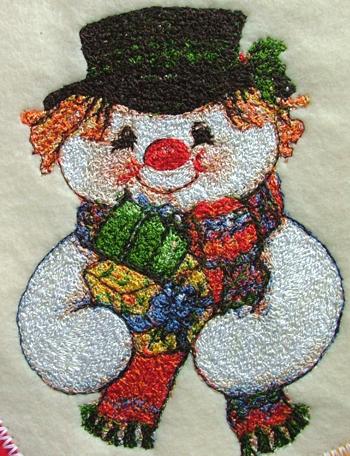 Christmas Stocking with Snowman Embroidery image 2