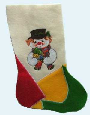 Christmas Stocking with Snowman Embroidery image 4