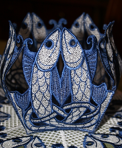 Celtic Fish Bowl and Doily Set image 3