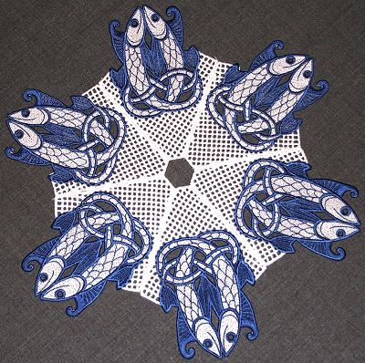 Celtic Fish Bowl and Doily Set image 6