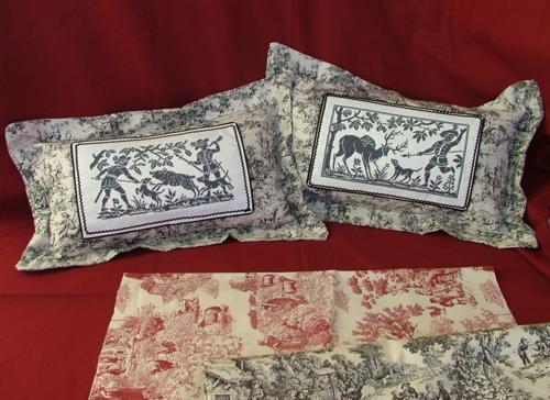 Toile Pillows with Hunting Scenes image 1