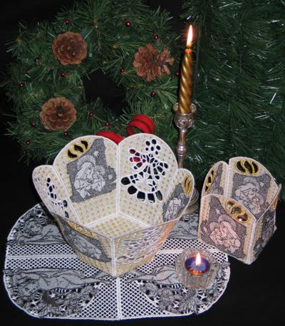 Madonna and Child Bowl, Candle Holder and Doily Set image 9