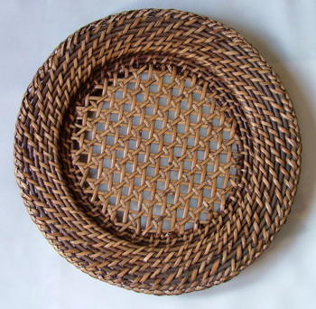 Wickerwork Plate Decorated with Embroidery image 2