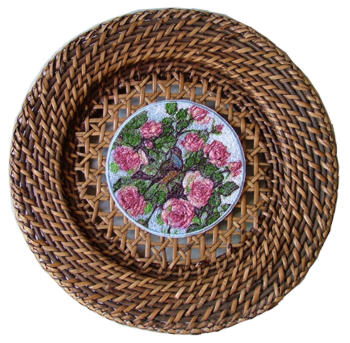 Wickerwork Plate Decorated with Embroidery image 4