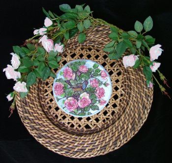 Wickerwork Plate Decorated with Embroidery image 1