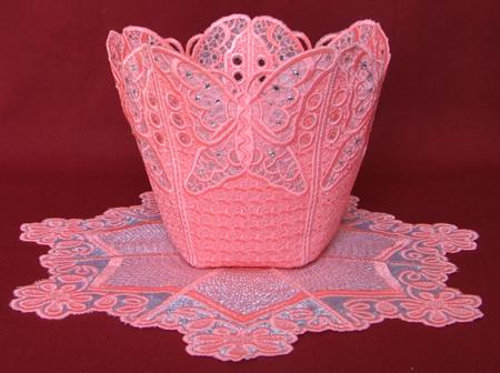 Butterfly Organza Bowl and Doily Set image 2