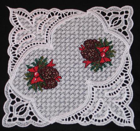 Christmas Bowl, Doily, Napkin Holder and Bottle Apron Set image 5