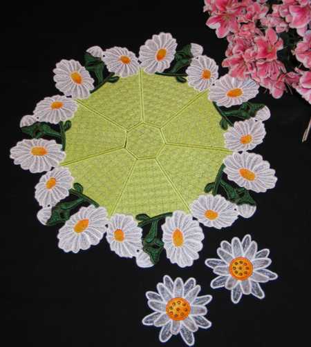 3D Daisy Bowl and Doily Set image 3