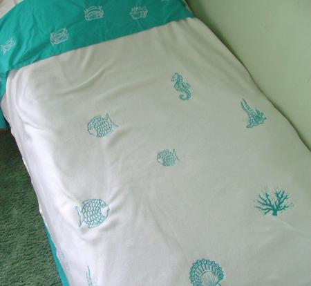 Bed Linen and Fleece Blanket Decorated with Marine Life image 3