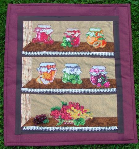 Jam Jars Cupboard Wall Quilt with Machine Embroidery image 1