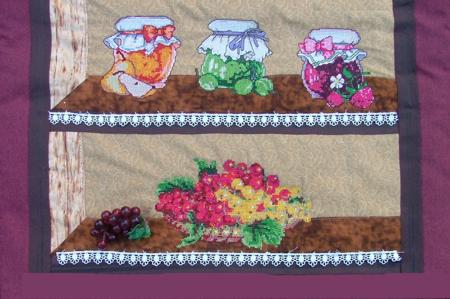 Jam Jars Cupboard Wall Quilt with Machine Embroidery image 12