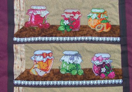 Jam Jars Cupboard Wall Quilt with Machine Embroidery image 11