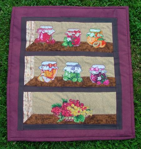 Jam Jars Cupboard Wall Quilt with Machine Embroidery image 10