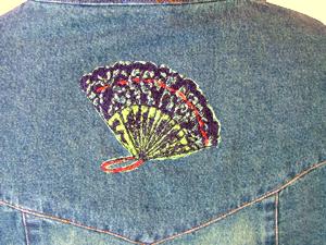 Denim Jacket Decorated with Photo Stitch Embroidery image 3