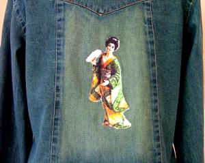 Denim Jacket Decorated with Photo Stitch Embroidery image 2