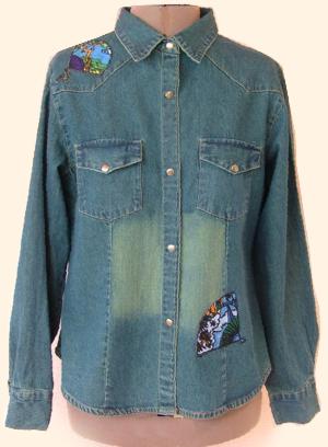 Denim Jacket Decorated with Photo Stitch Embroidery image 9
