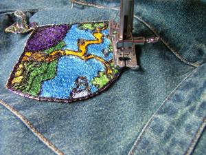 Denim Jacket Decorated with Photo Stitch Embroidery image 6