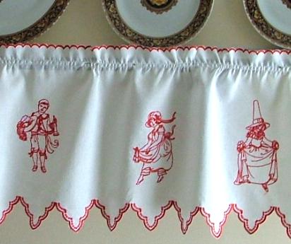 Shelf Valance with Redwork image 3