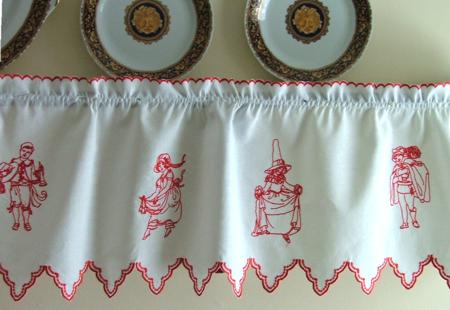 Shelf Valance with Redwork image 6