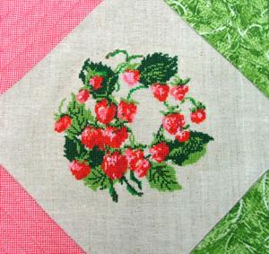 Quilted Summer Tabletop with Strawberry Embroidery image 2
