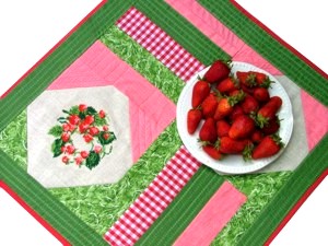 Quilted Summer Tabletop with Strawberry Embroidery image 10